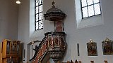 218-06 Wandern 27.6.15 Samstagspilgern 5. Etappe Klingenmünster - Wissembourg, Stiftskirche Klingenmünster, Kanzel.JPG