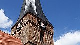 218-58 Wandern 27.6.15 Samstagspilgern 5. Etappe Klingenmünster - Wissembourg, Dörrenbach St. Martinskirche, Turm.JPG