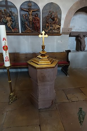 Surbourg, Abbatiale St. Martin und St. Arbogast, Taufbecken