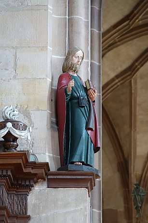 Walbourg, Église St. Walburga, Statue von St. Jacques le Mineur (1485) Clement Baden